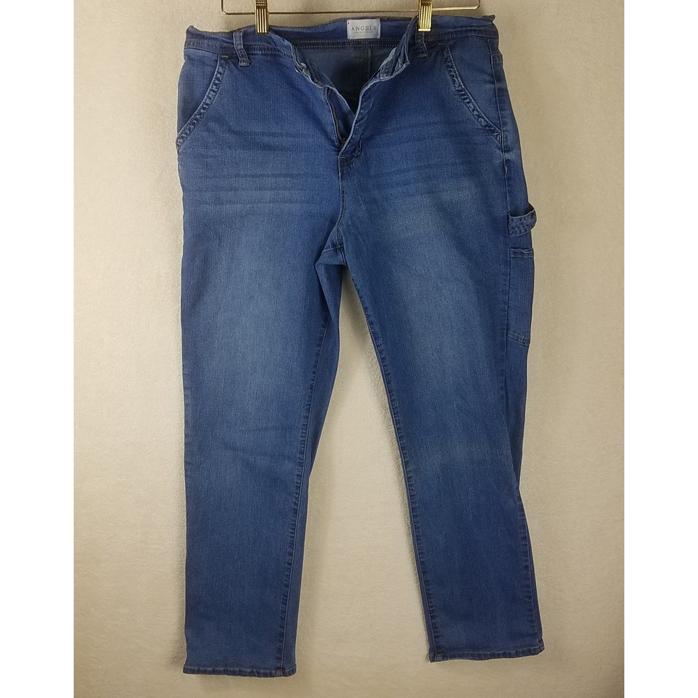 ANGELS Jeans Womens 14/32 Tomboy Straight Denim Cargo Pants relaxed straight leg